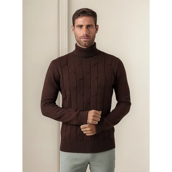 Chompa Cuello Alto Marron