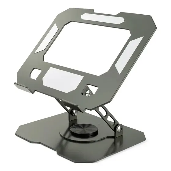 Suporte Ajustável 360º para Notebook e Tablet SZR de Metal Cinza-Escuro