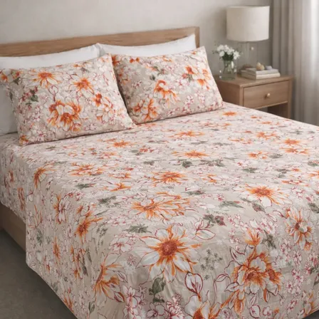 Jogo De Cama 4 Peças Casal Anti Pilling Não Da Bolinha Estampado Floral