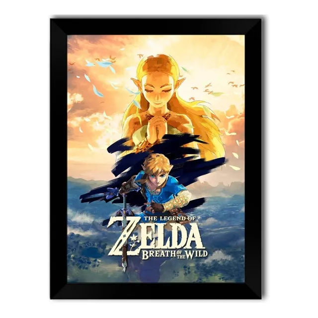 Quadro Decorativo Zelda Breath Of The Wild Moldura A3