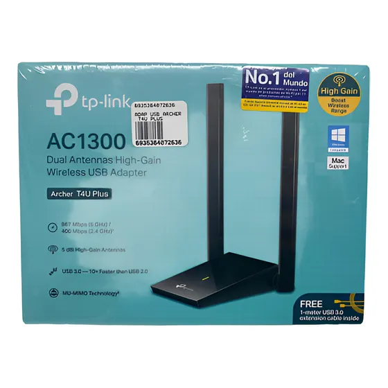 Adaptador Usb Inalámbrico Ac1300 De Alta Ganancia T4u Plus