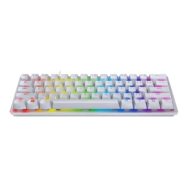 Teclado Razer Huntsman Mini 60% Óptico Mecánico Lineal Teclado Mercury Idioma Inglés US
