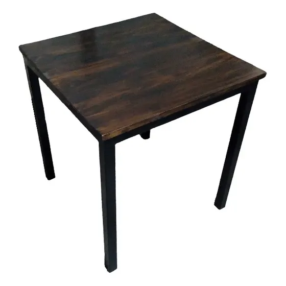 Mesa Bar Eco 70x70 Hierro Madera Estilo Industrial