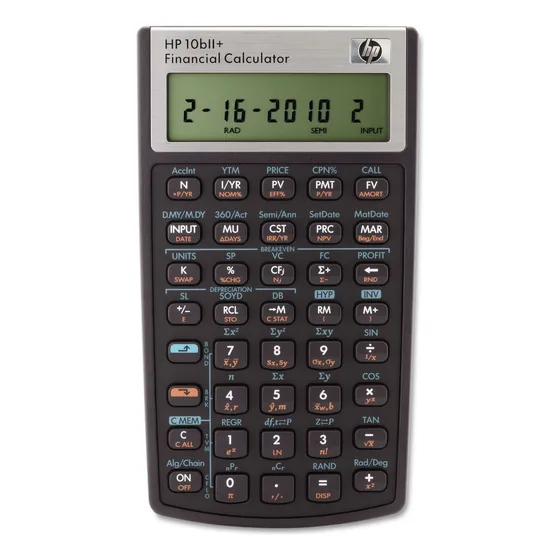 Calculadora Financiera Hp 10bii+ Lcd De 12 Dígitos