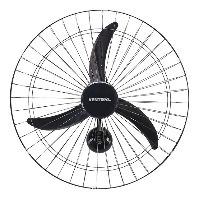 Ventilador Ventisol Profissional New Osc Parede 60cm New Black 3 Pás Plástico Premium