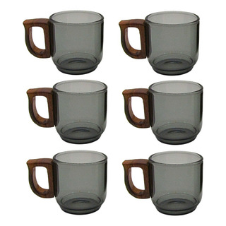 Juego De 6 Tazas Para Expresso Con Asa De Madera 100 Ml Juego De 6 Tazas Para Expresso Con Asa De Madera 100 Ml