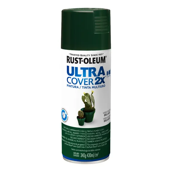 Pintura Aerosol Ultra Cover Colores 340 Ml Rust Oleum Rex Color Verde Oscuro Brillante