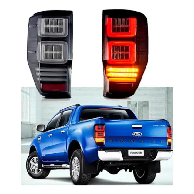 Ford Ranger 2015+ Faros Full Led Posterior Traslucido/negro