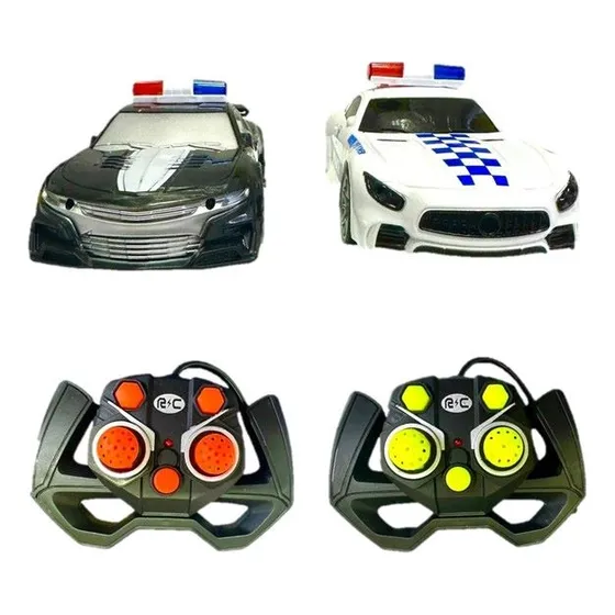 Set X 2 Carros De Policía A Control Remoto