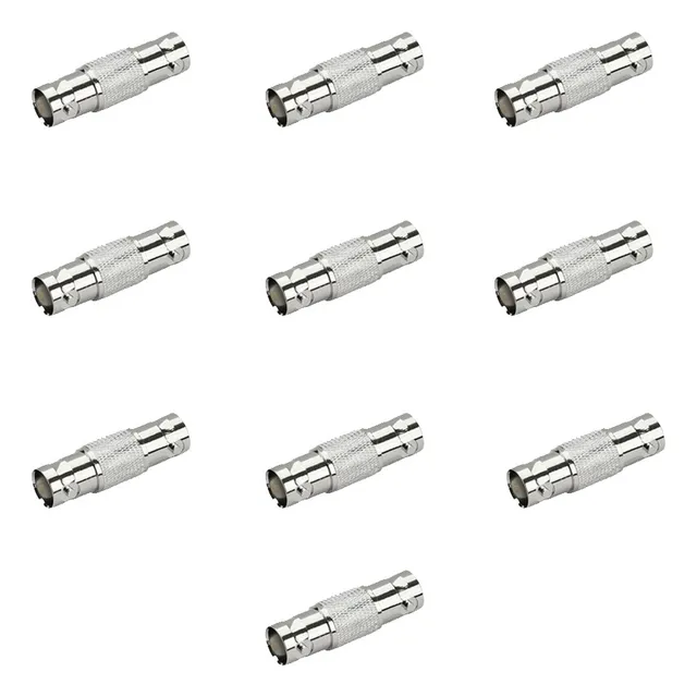 10 Pzas De Conector Union Cople Doble Bnc Hembra