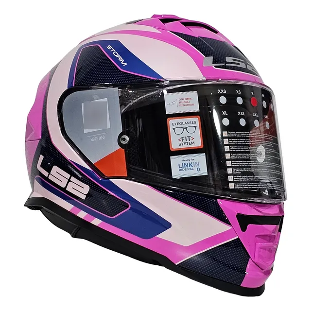 Casco Moto Ls2 Storm 2 Techy Rosa Certificado + Pinlock