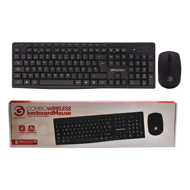Combo Teclado Y Mouse Inalambrico Mouse Y Teclado Negro Negro Negro