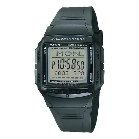 Reloj Hombre Casio Db-36-1avdf Databank Correa Bisel Y Fondo Color Negro