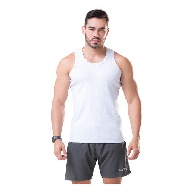 Regata Masculina Modelo Americano Fechado Canelada Algodão Regata Masculina Modelo Americano Fechado Canelada Algodão