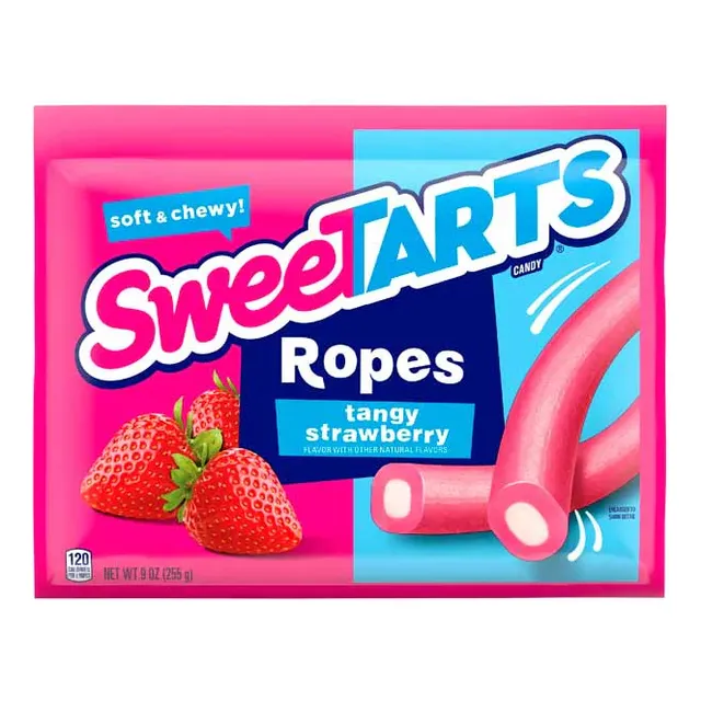 Sweetarts Ropes Gomita De Fresa Con Centro Acidito 255 Gr