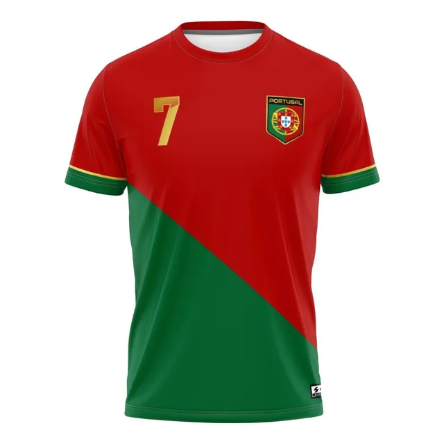 Camisa Cristiano Ronaldo Cr7 Portugal Vermelha E Verde