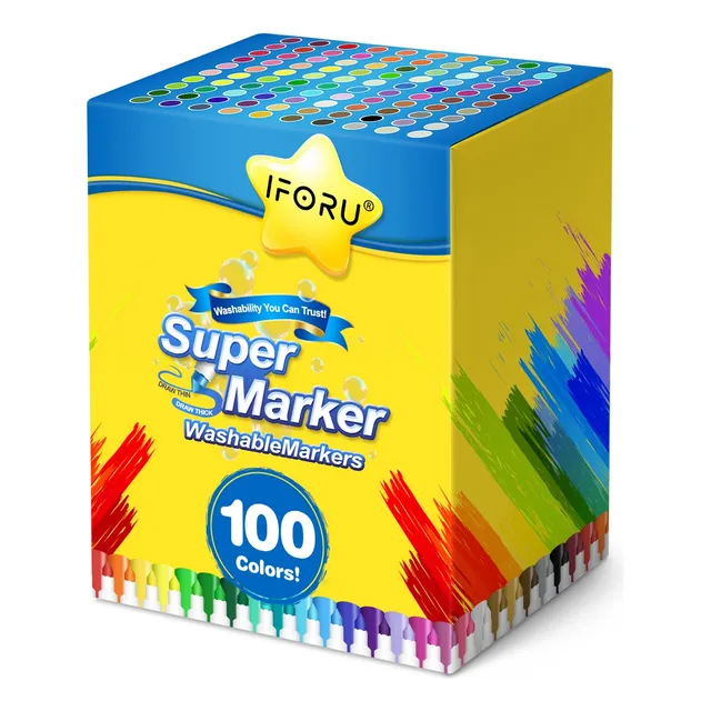 Marcadores Iforu Super Markers 100 Colores Plumones Punta