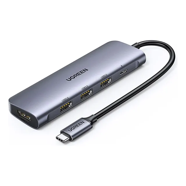 Adaptador Usb-c Hub 5 En 1, 1 Hdmi 4k, 3 Usb, 1 Type-c 100w