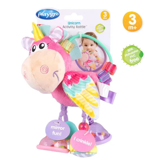 Sonajero Unicornio Actividades Playgro Rosa Unicornio