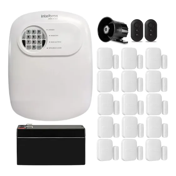 Kit Alarme Monitore Você Mesmo Via App Com 15 Sensor S/fio