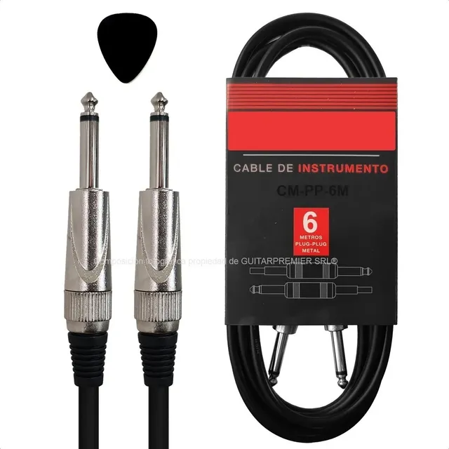 Cable Plug 6 Mtros Profesional Instrumento Guitarra Bajo Pua