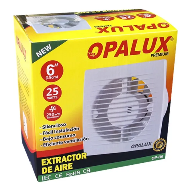 Extractor De Aire De 6 Pulgadas Opalux Baño Cocina