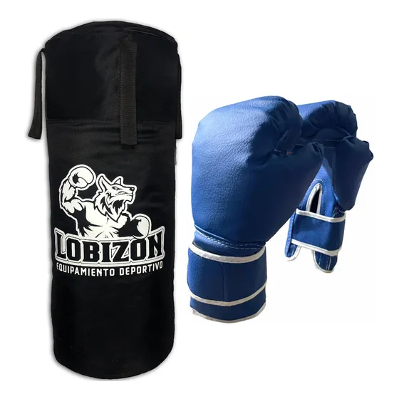 Kit Bolsa 70cm Cordura + Guantes Niños Boxeo Kickboxing 6oz
