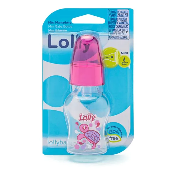 Mini Mamadeira Chuquinha Oceano 50ml Bico R Rosa Lolly