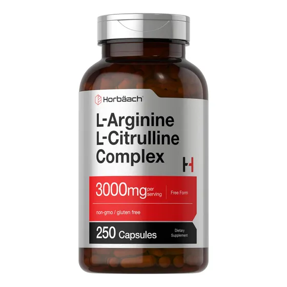 Suplemento Horbäach L-arginina L-citrulina 3000 Mg 250 Cápsu