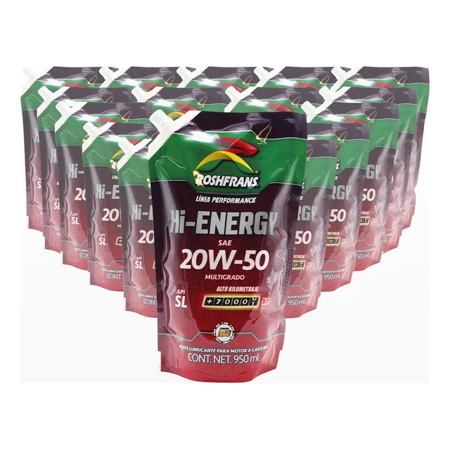 Aceite De Motor Roshfrans 950 Ml Hi-energy 20w50 Kit 16 Pzas