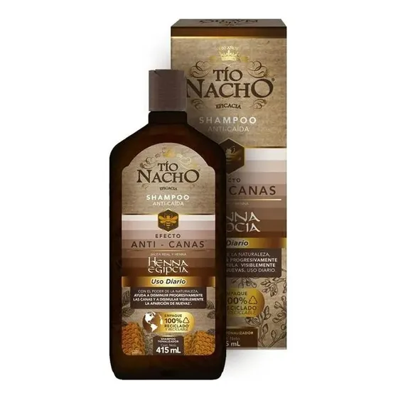 Shampoo Anti Canas Henna Egipcia 415ml Tio Nacho