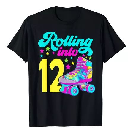 Rolling Into 12 - Camiseta De Patinaje Para Ninas De 12 Anos