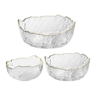 Obr King - Juego De Cuencos Para Ensalada De Vidrio Con 3 Cu Obr King - Juego De Cuencos Para Ensalada De Vidrio Con 3 Cu