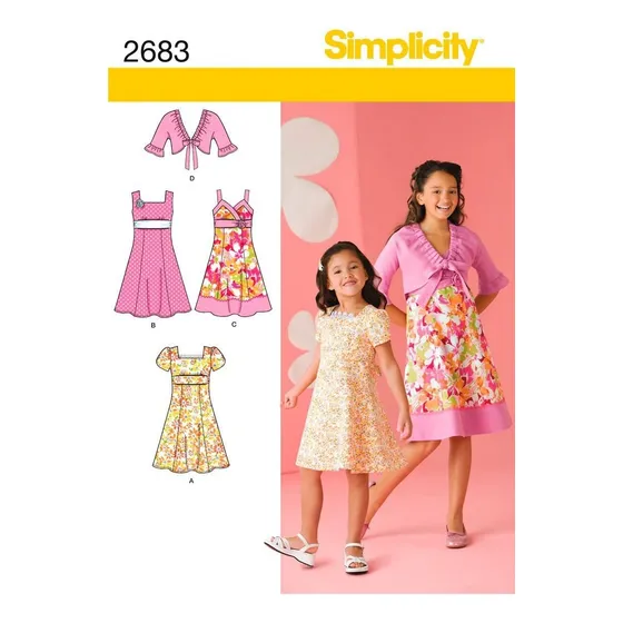 Patron Costura 2683 Vestido Para Niña Variacion Corpiño Hh