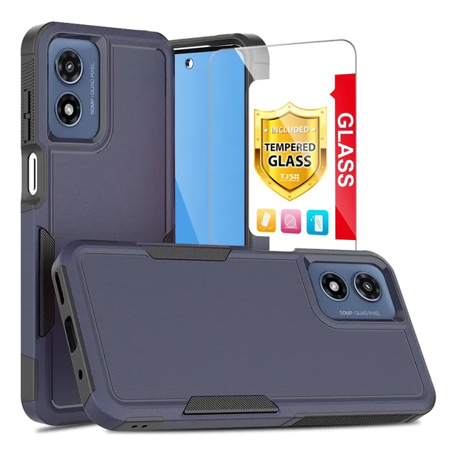 Z Funda For Teléfono Motorola Moto G Play 4g (2024), Con Protector De Pantalla De Vidrio Templado, Funda Resistente A