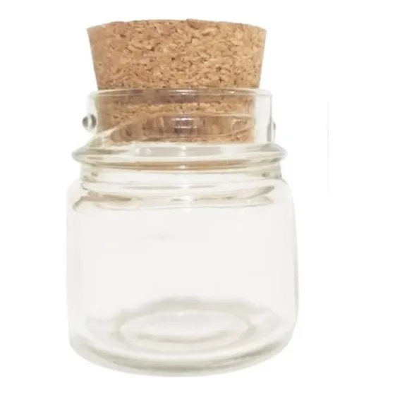 100 Mini Potes De Vidro 40ml P/ Vela Tampa De Rolha