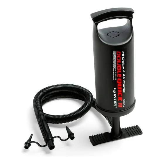 Bomba De Aire Intex Manual Doble Accion Negro