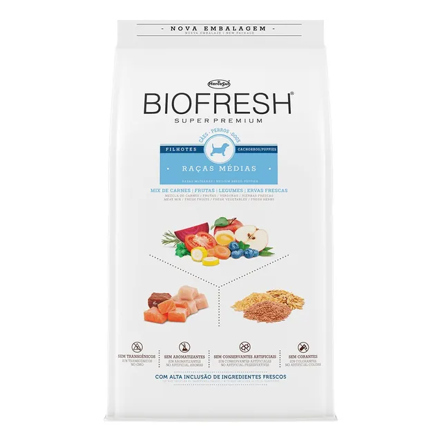 Alimento Biofresh Super Premium para perro cachorro de raza mediana sabor mix de 10 kg