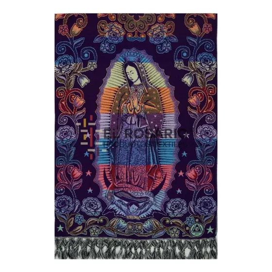 Rebozo Artesanal Mexicano - Virgen (2 Pack) Color Colorín Uva