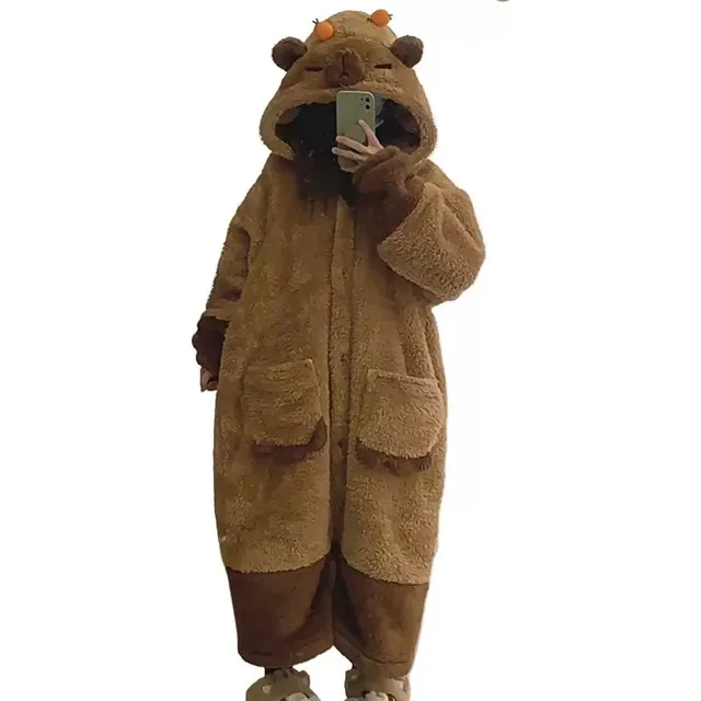 Fantasia De Cosplay De Capivara For Adultos, Pijama