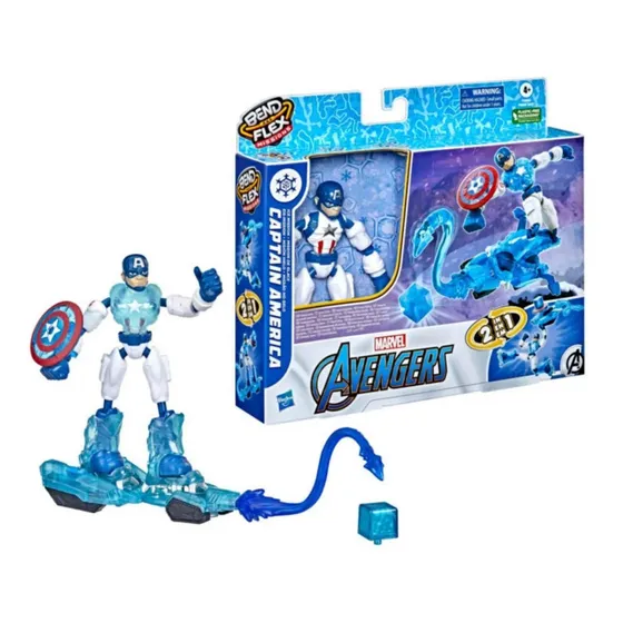 Figura Marvel Bend And Flex Missions Capitán America Marvel