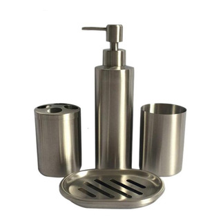 Set Accesorios Baño 4un Sobrep Inox Mixa-mimbral Set Accesorios Baño 4un Sobrep Inox Mixa-mimbral