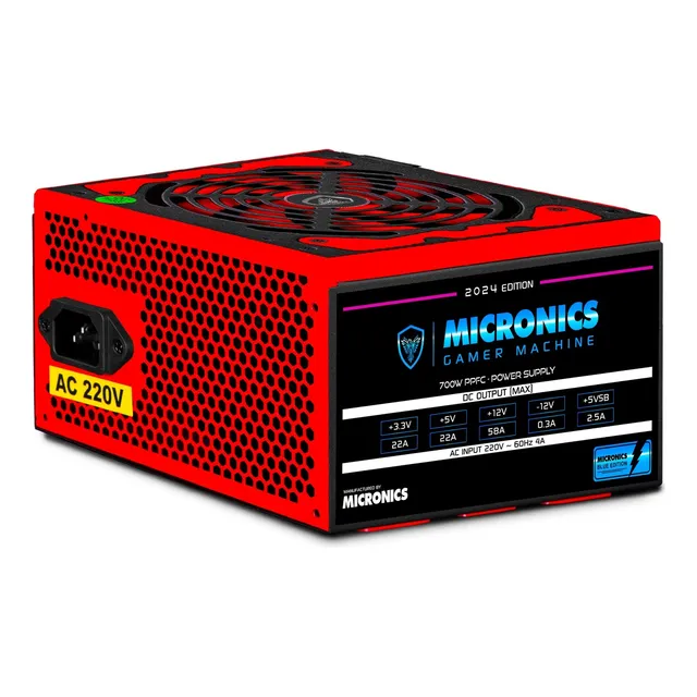 Fuente De Poder Gamer Atx 700w Real Ppfc Micronics P7000