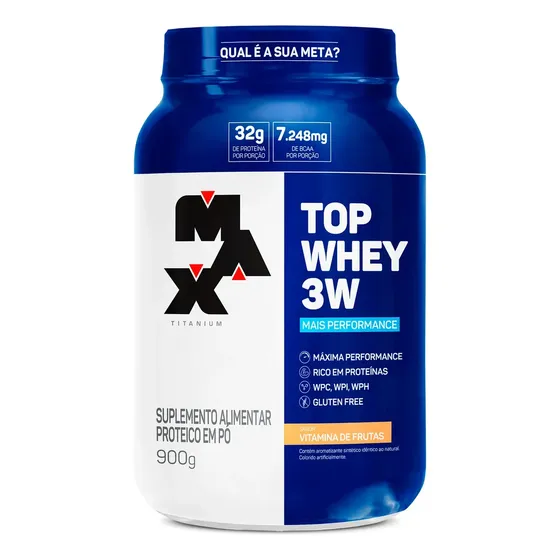 Max Titanium Top Whey 3w 900g Sabor Vitaminas De Frutas