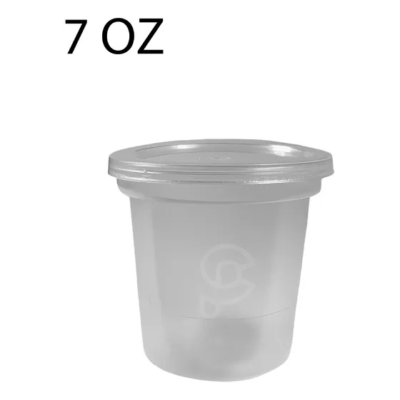 Tina Plástica 7 Onza Transparente, Envase Salsero Bulto