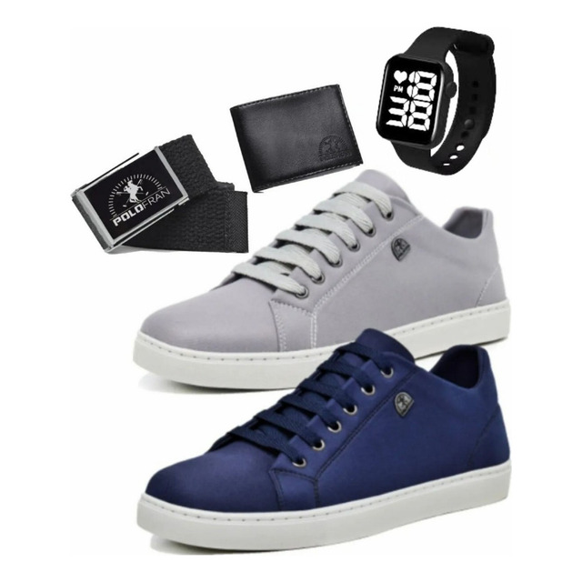 Kit 2 Pares De TĂȘnis Polo Fran Casual RelĂłgio Carteira Cinto Kit 2 Pares De TĂȘnis Polo Fran Casual RelĂłgio Carteira Cinto