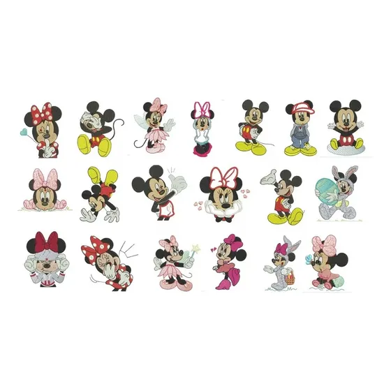 19 Diseño Matrices P/ Maquinas Bordadora Minnie Mickey Mouse