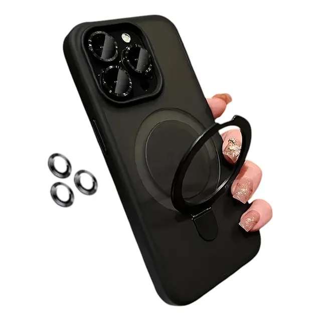 Estuche Con Aro Soporte+ Lentes Cámara Compatible Con iPhone