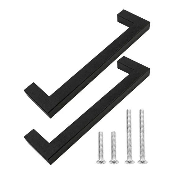 Tirador Cuadrado De Acero Inox Negro 9,6cm