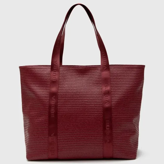 Cartera Tote Rojo Bubba Essentials Tipo Rafia Estilo Veraniego